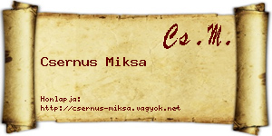 Csernus Miksa névjegykártya